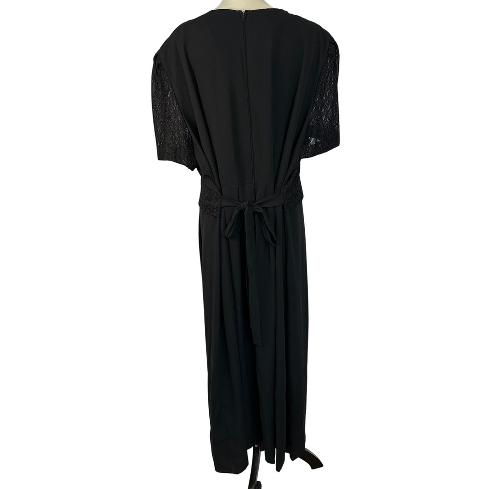 Vintage Kari's Korner Black Maxi Dress Lace Short Sleeve Women Plus 30‎ Formal - Picture 6 of 13